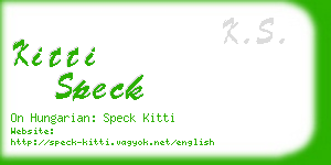 kitti speck business card